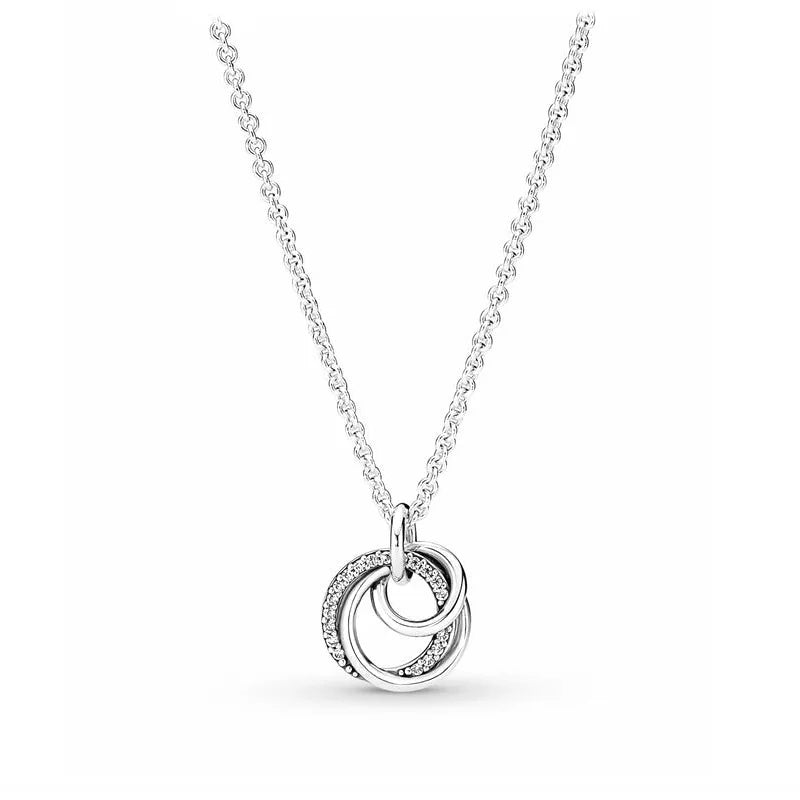 925 Silver Heart & Bow Necklace - Exquisite Women's Jewelry Gift