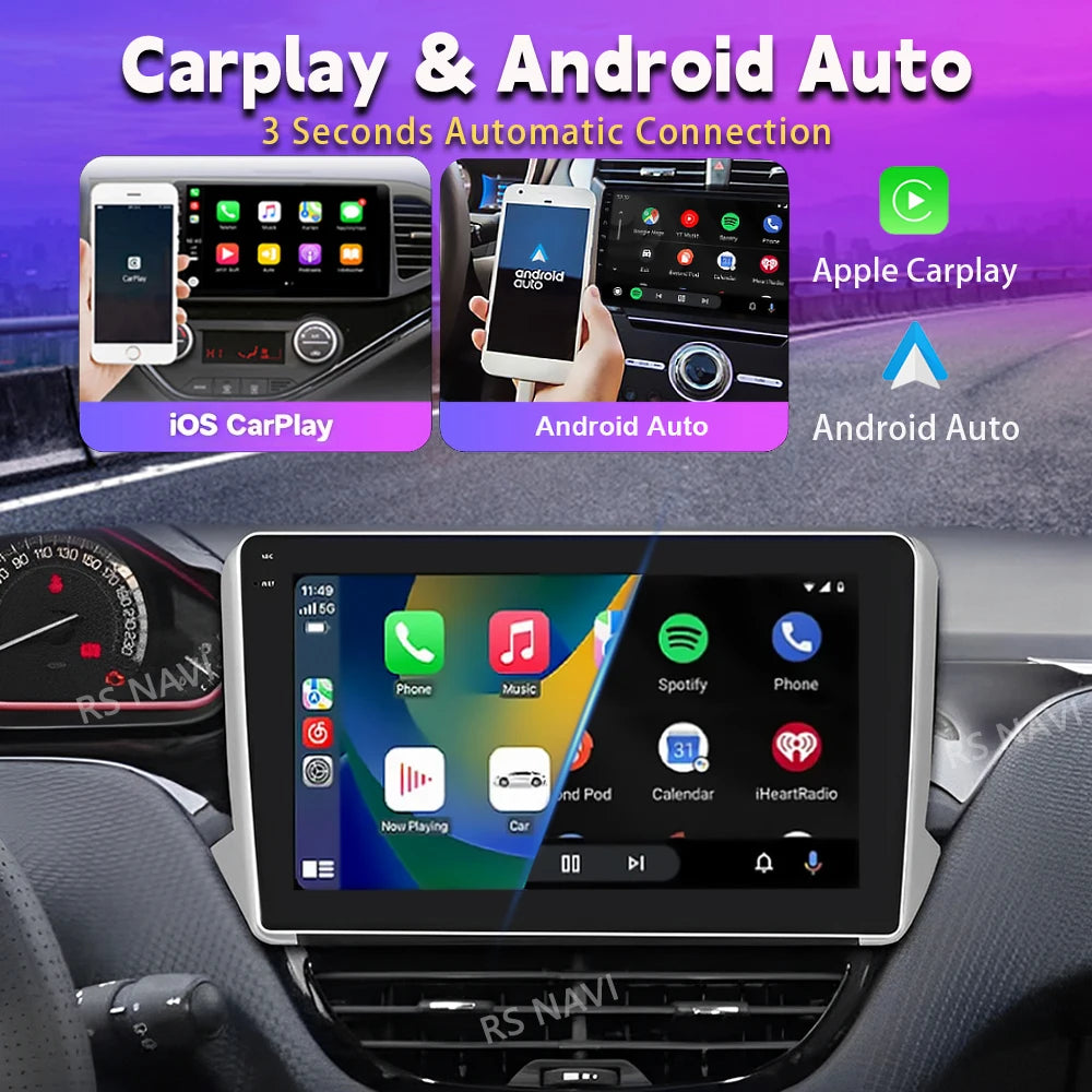 Android 16 Navigation Multimedia Player For Peugeot 2008 208 Series 2012 2013 2014 - 2018 Carplay Auto Stereo BT video Car radio