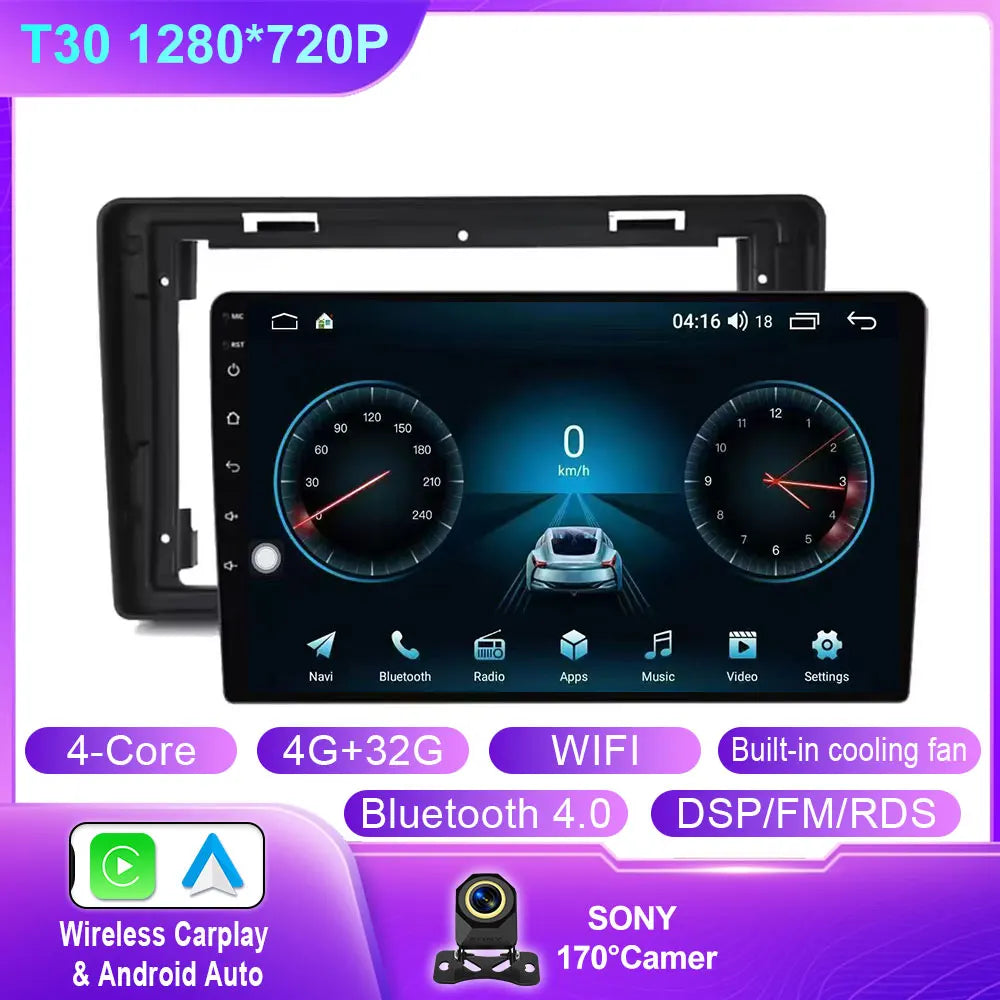 Car Stereo with Apple CarPlay & Android Auto, Compatible with Citroen C2 & C3 (2001-2010)