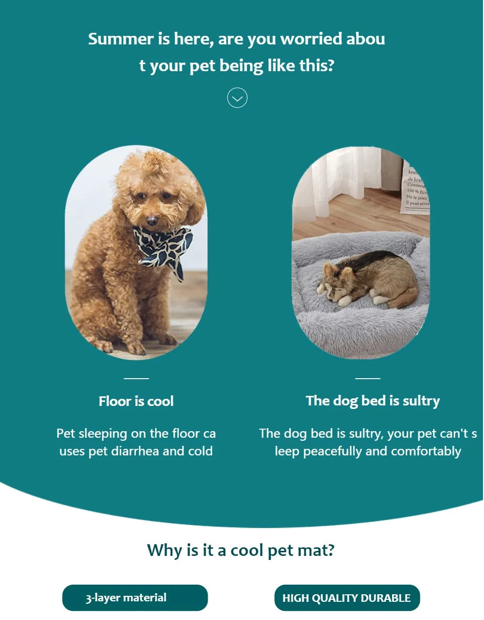 Dog Cooling Mat – Extra Large Summer Pet Cold Bed for Small & Large Dogs & Cats | XS–2XL (6 Colors)