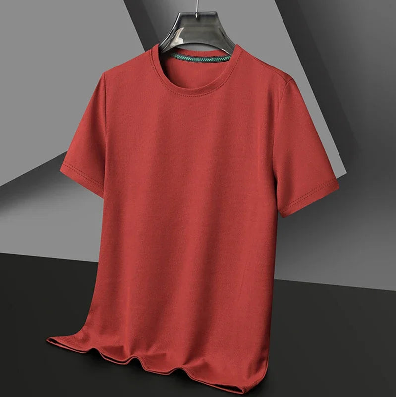 Men's Waffle Round-Neck Tee - Short Sleeve, Soft Breathable Summer