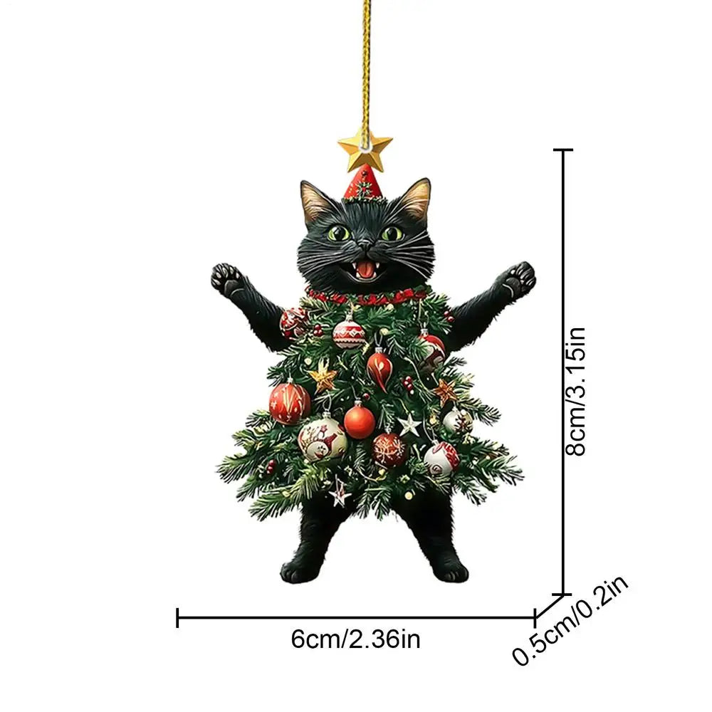 2D Acrylic Cat Christmas Ornaments - Hanging Kitten Pendants – photo 8