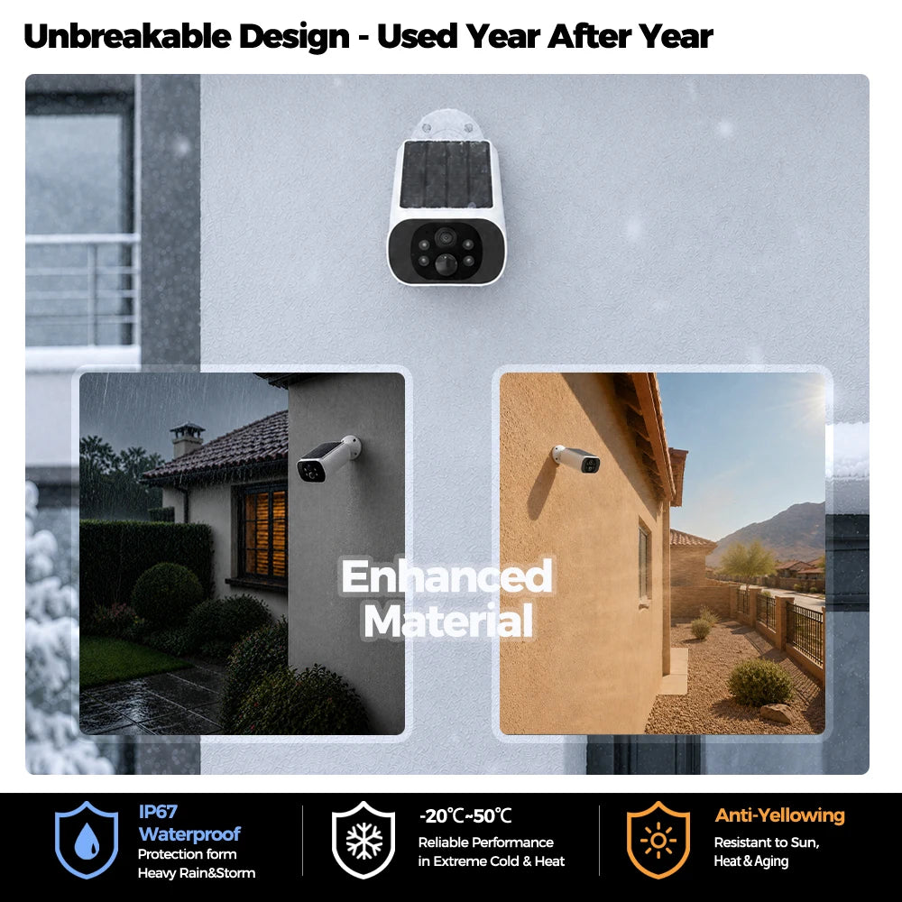 2.5K Solar Security Camera — Wireless Colour Night Vision, AI Detect