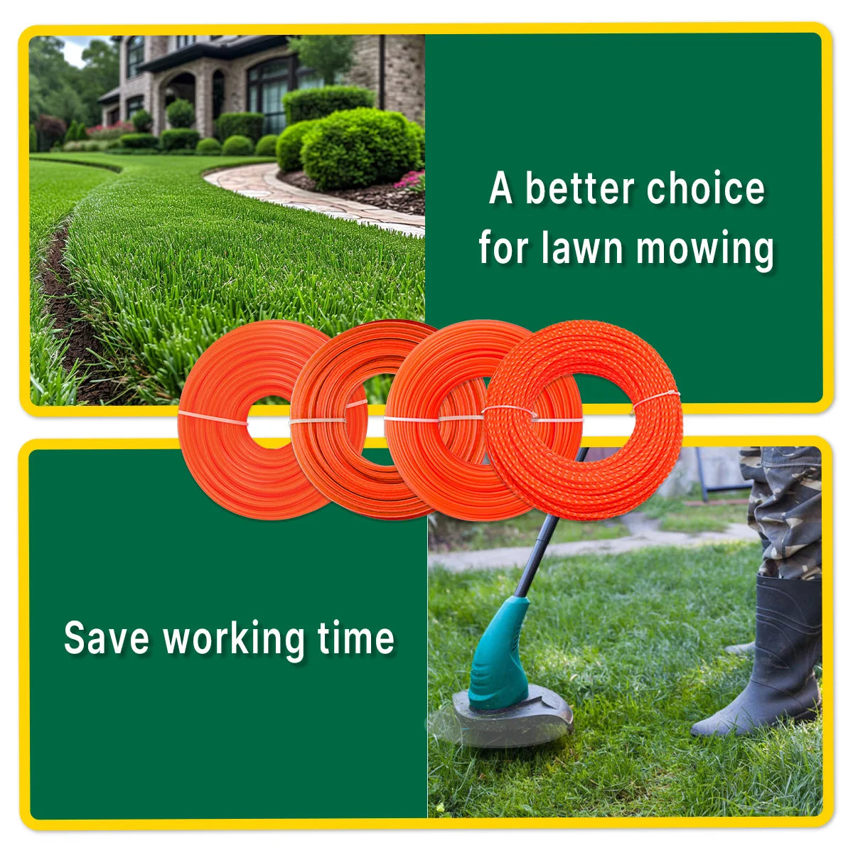 15m*2.0/2.4/2.7/3mm Mowing Nylon Grass Trimmer Rope Brush Cutter Strimmer Line Mowing Wire Lawn Mower Accessory（circle shape）
