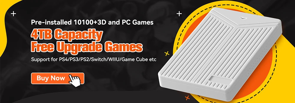 Launchbox Gaming Hard Drive Disk Retro Game Console for PS4/PS3/PS2/WiiU/Wii/N64/DC/PS1 for Win PC/Laptop With 3760+PC/3D Games