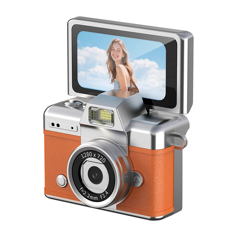 Ourlife Retro CCD Keychain Camera — Flip Screen Mini Camcorder