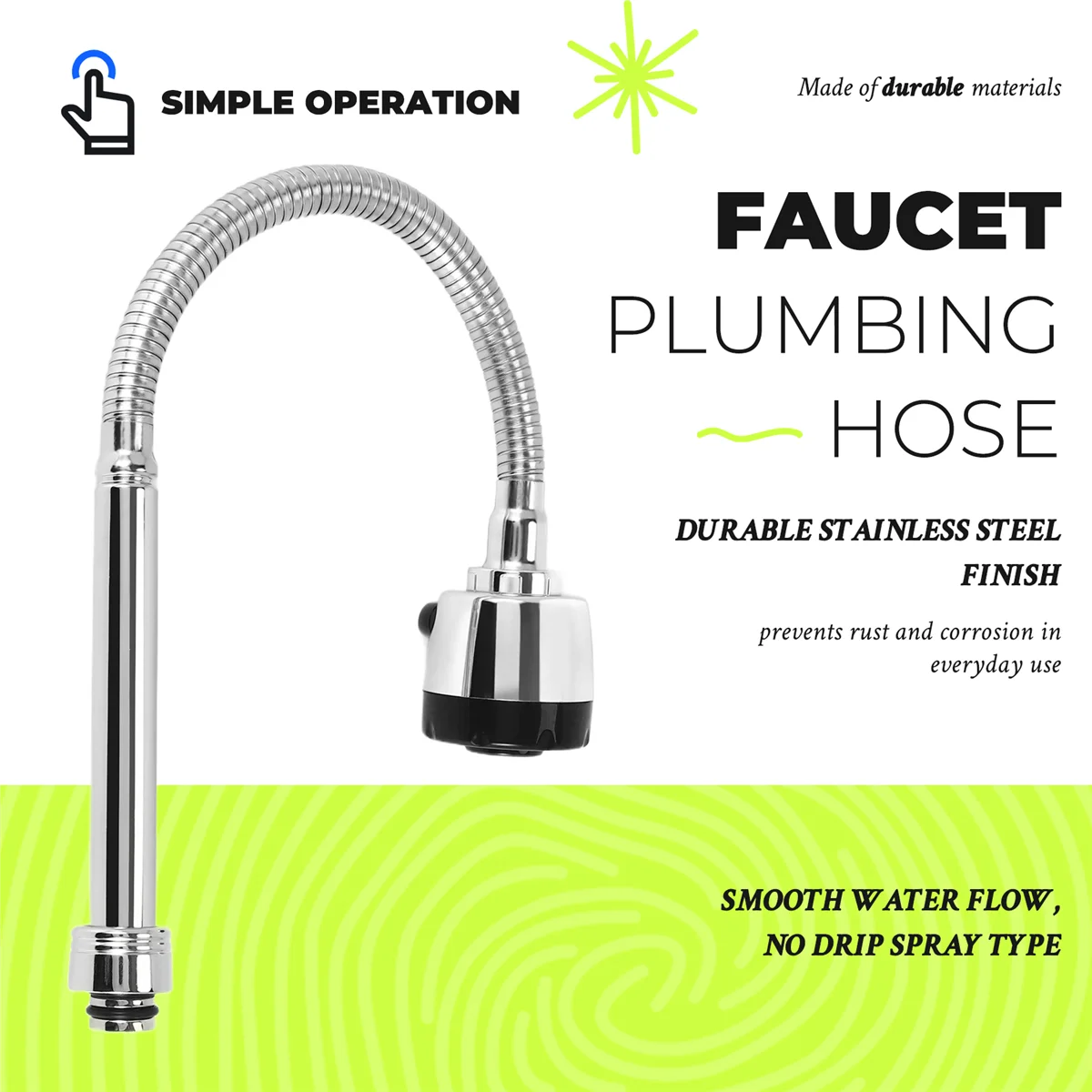 Kitchen Faucet Plumbing Hose Universal Tube Stainless Steel Faucet Can Be