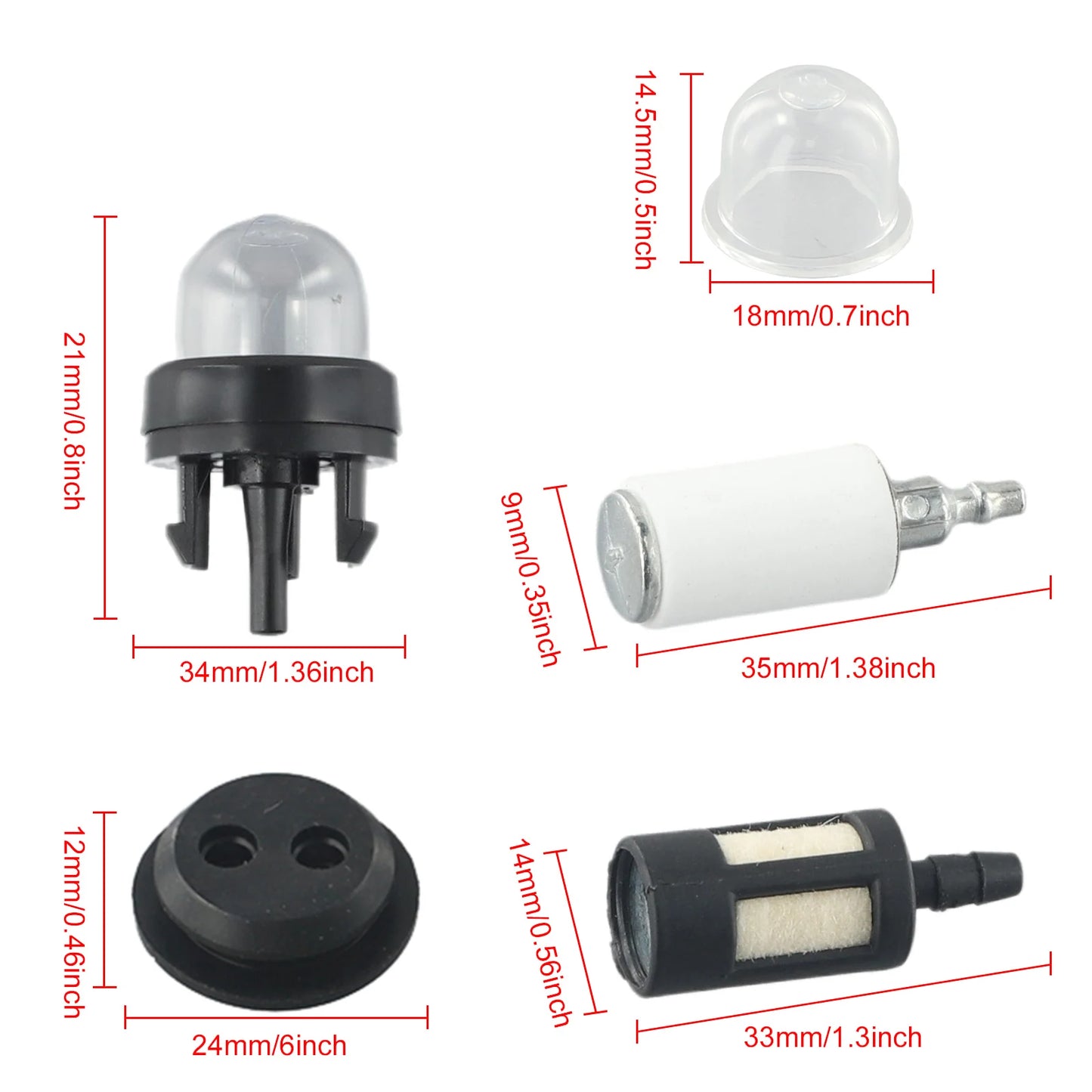 Universal Fuel Line Hose Tube Primer Bulb Spare Parts Chainsaw Blowers Trimmer Carburetor For McCulloch For Husqvarna Chainsaw
