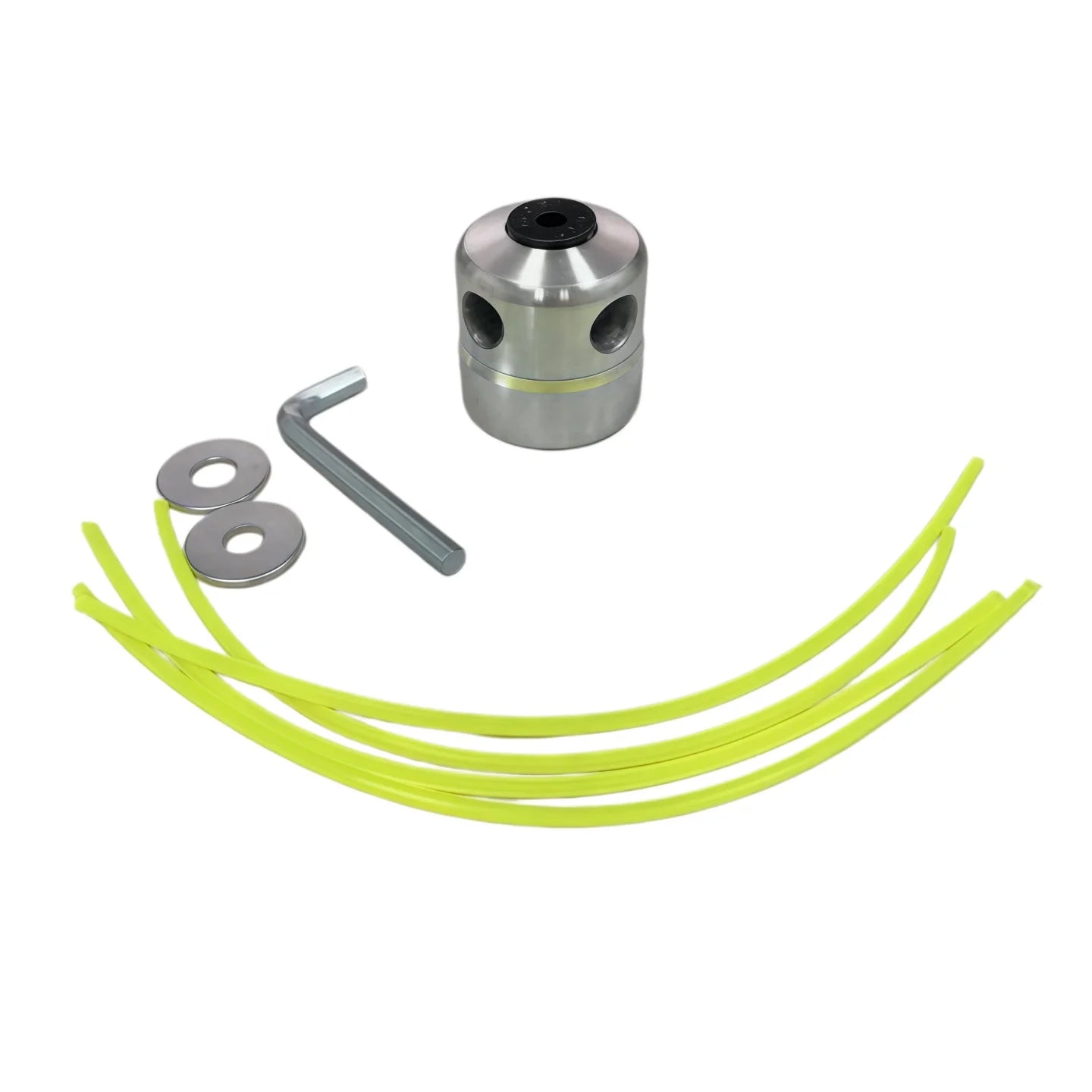 Universal Aluminum Grass Trimmer Head with 4 Lines Brush Cutter Head Thread Nylon Grass Cutting Line Head for Lawn Mower Silver