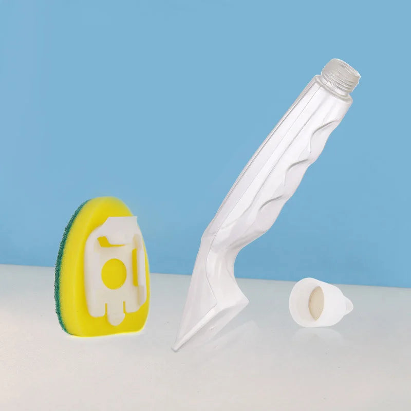Sponge Pot Brush – Powerful Stain Removal, Automatic Liquid Dispensing, Handle, Oil-Resistant