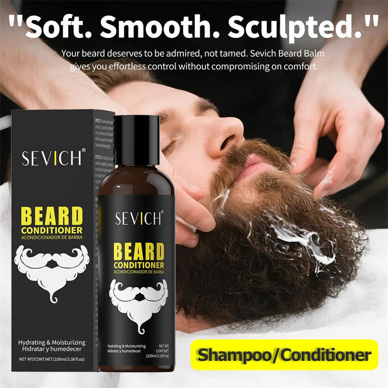 Beard Growth Shampoo Natural Beard Care Set for Men Beard Hair Enhancer Styling Moisturizing Beard Conditioner Beard Care Kit