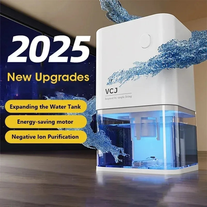 2025 New Silent Dehumidifier For EU Plug - Quiet Moisture Absorber Air Dryer Deodorizer for Bedroom Office Kitchen Home