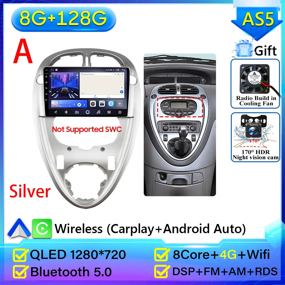 For Citroen Xsara Picasso 1999-2010 Car Radio Carplay Multimedia Player Screen GPS Navigation Android Auto Video Wifi No 2din 2K