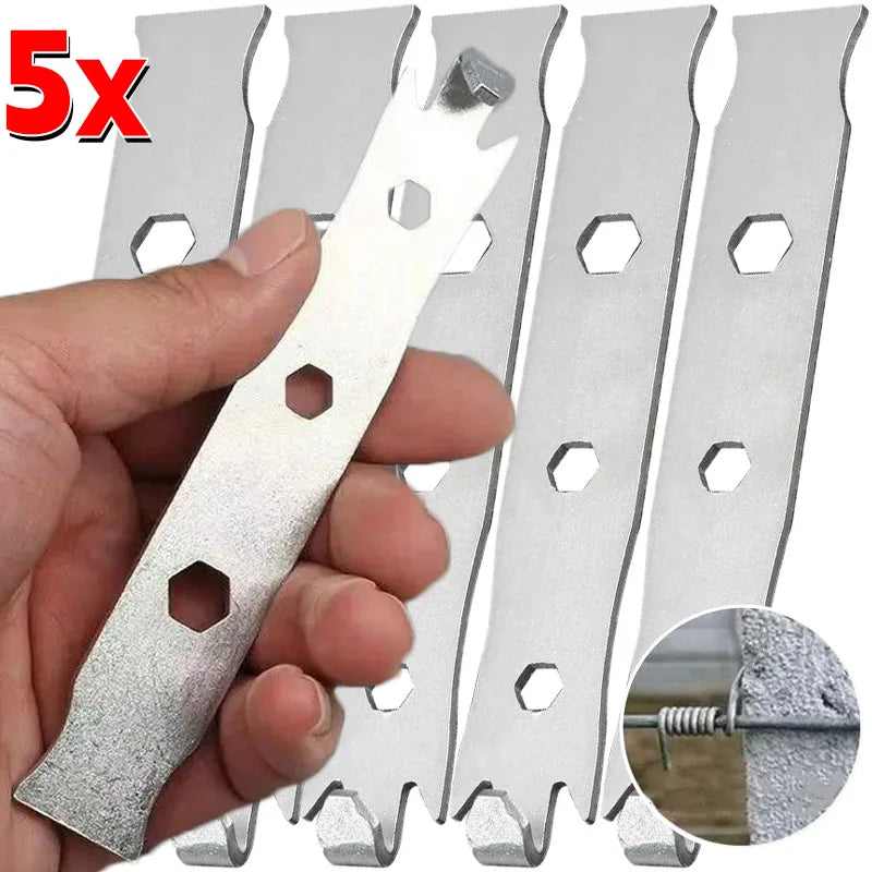 1-5pcs Portable Wire Twisting Device Multi-functional Steel Heavy Duty Fence Wire Twisting Fastener Garden Binding Fixing Tool
