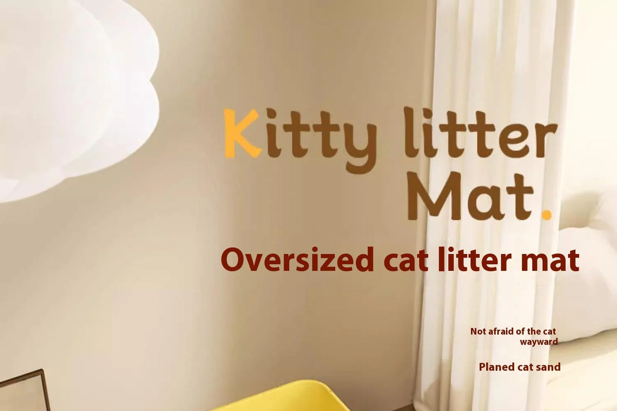 Large Waterproof Cat Litter Mat, 2-Layer Non-Slip