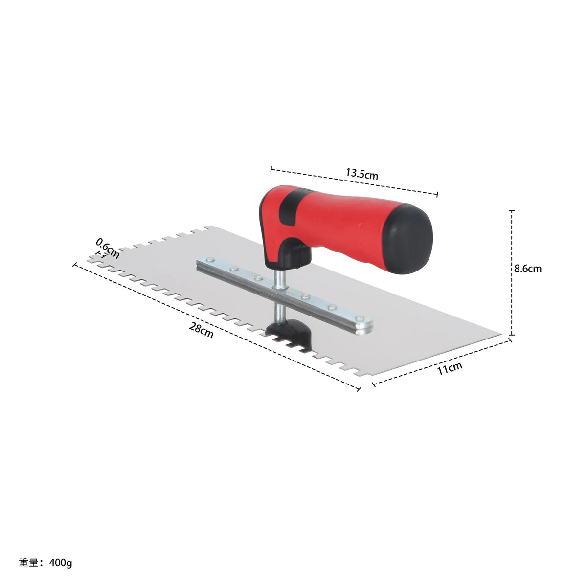 Square Notched Trowel, Stainless Steel Wall & Floor Tiling Tool