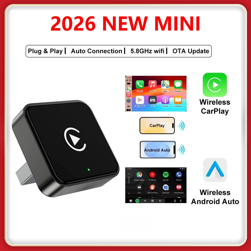 2-in-1 Wireless CarPlay & Android Auto Adapter (Universal)