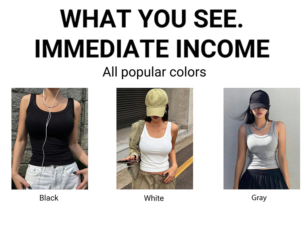 Summer Tight Tank Top Breathable Comfy Sleeveless Vest For Women's Outfits Slim Knitted Bottom Camisole Beauty Back Underwear