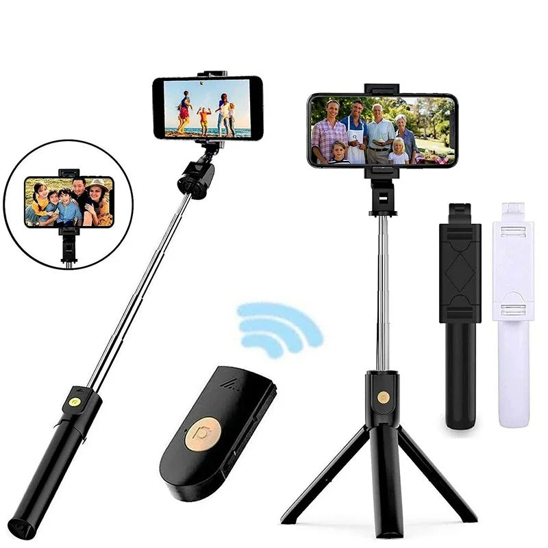 Portable Selfie Stick Tripod Mini Selfie Stick Bluetooth Remote Control Foldable Tripods For iPhone Xiaomi Huawei Shooting Live