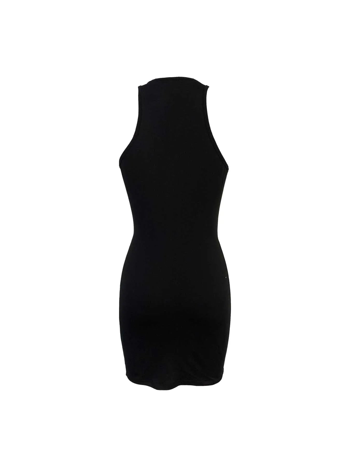 Women's Halter V-Neck Side Cutout Lace-Up Bodycon Mini Dress – Sexy Club & Date Night Dress | S–XXL (Black)