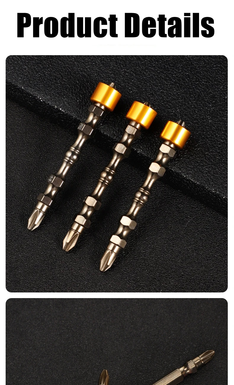 PH2 Hardness 65/110mm Screwdriver Bit Double Cross Head Hexagonal Handle Electric Screwdriver with Magnetic Ring Screwdriver Set