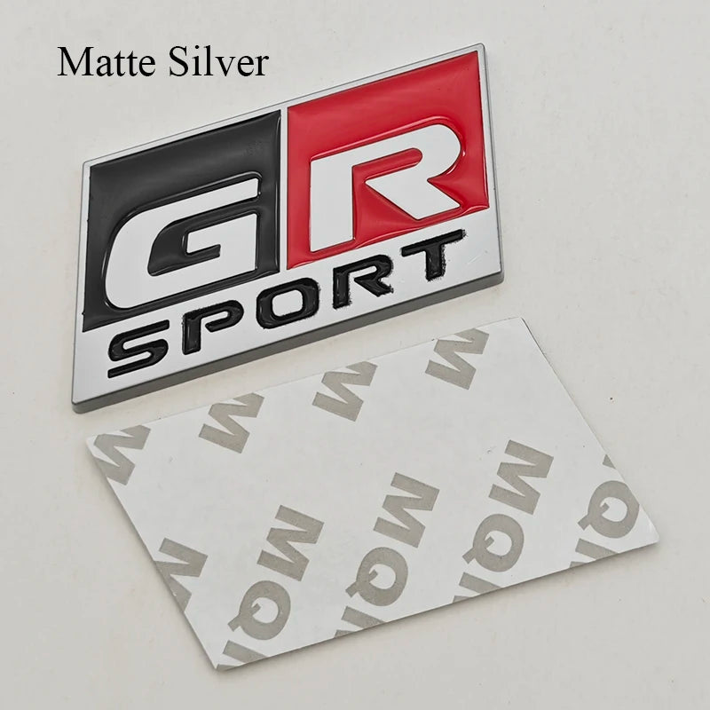 3D Metal Car Sticker GR SPORT Logo Fender Side Badge Rear Trunk Front Grille Emblem For Toyota Alphard Avensis Prius Crown Yaris
