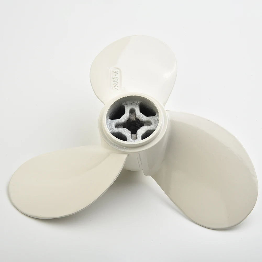 Metal Outboard Propeller With Three Leaves White Aluminum Alloy 7 1/4X5-A Outboard Engine Propeller Ship Spare Parts Propelleres