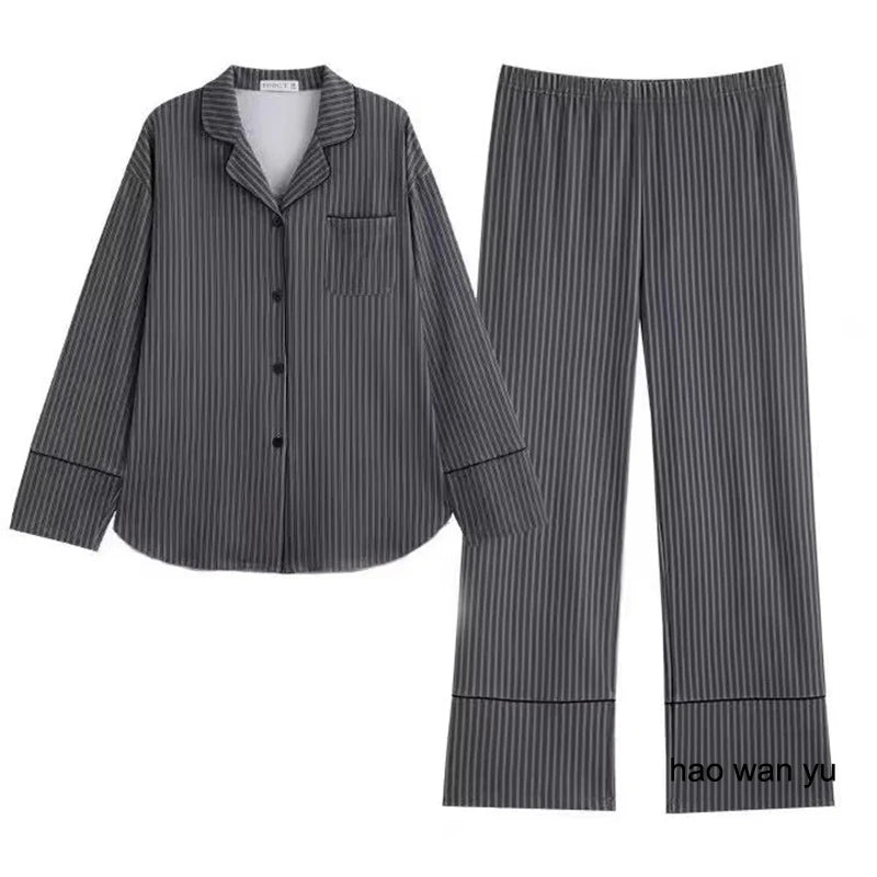 Women's Striped Pajama Set - Thin Long Sleeve Spring Sleepwear - photo 4