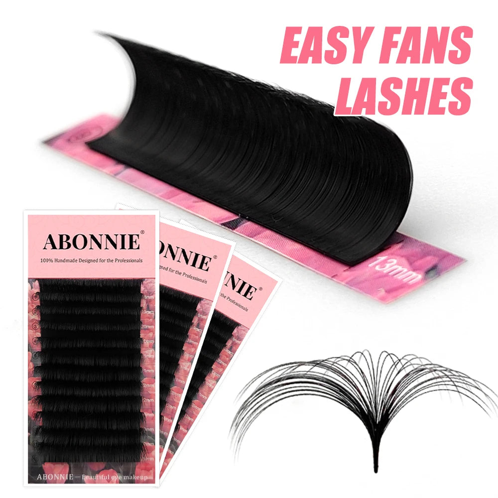Abonnie Cashmere Easy Fan Lashes Eyelash Extensions Mega Volume Fans All Size Eyelashes Supplies for Eye Beauty