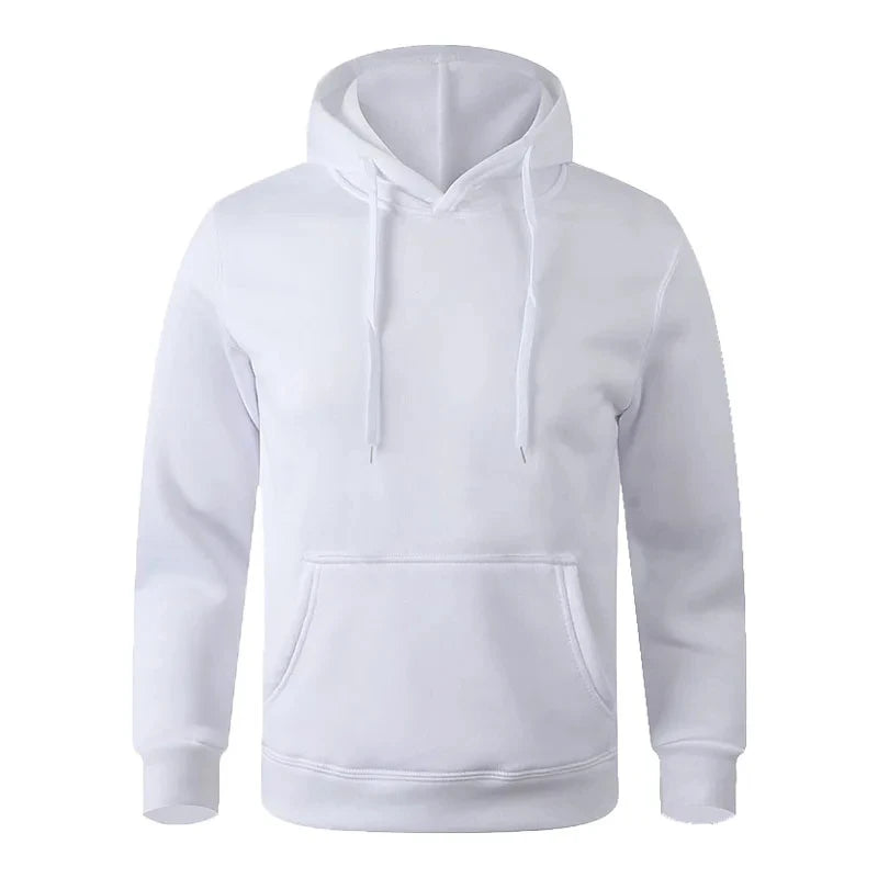 Unisex Minimalist Fleece Hoodie - Casual Black and White Pullover - photo 6