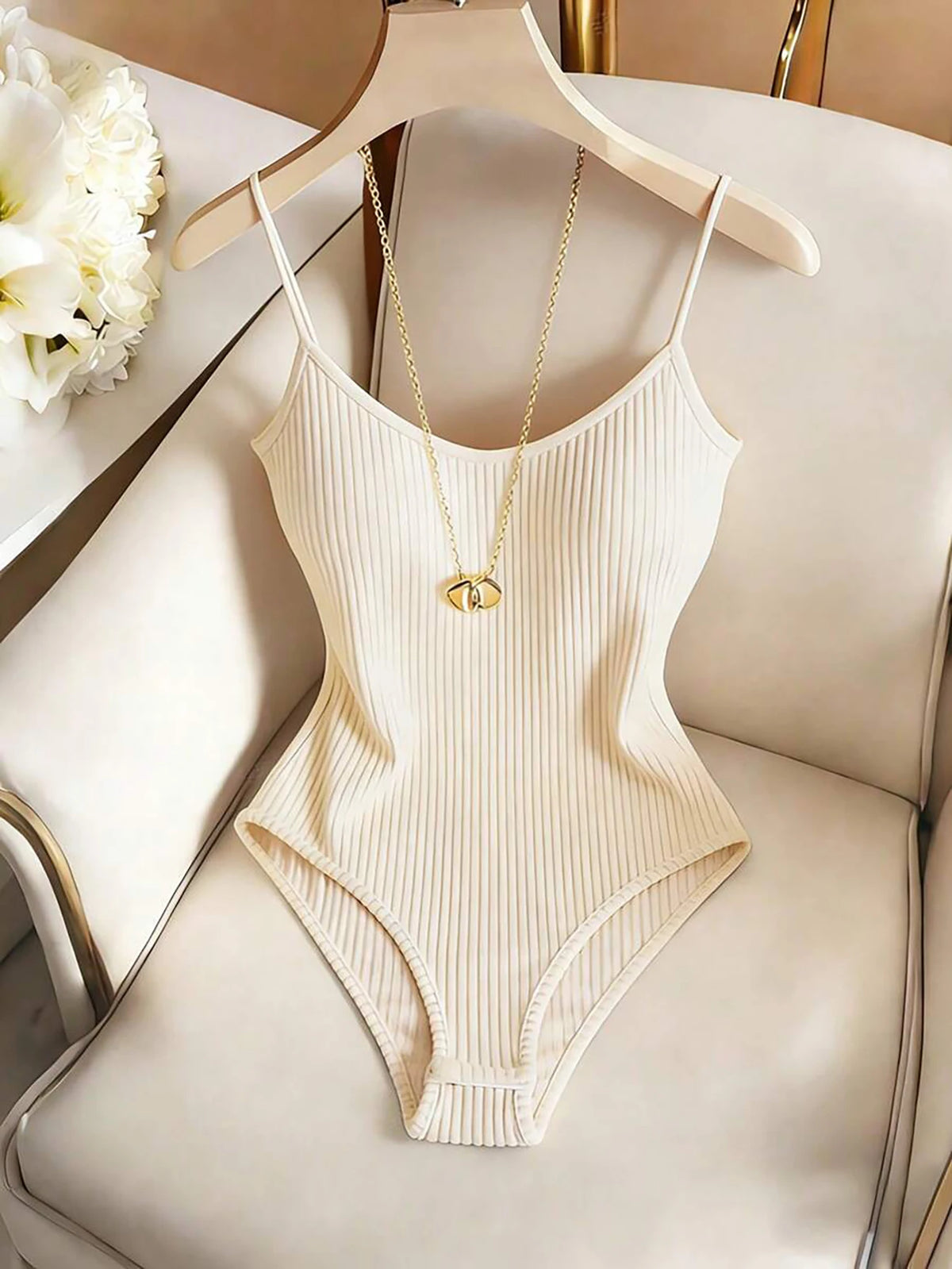 Women's spaghetti strap basic bodysuit — view 25 of 36