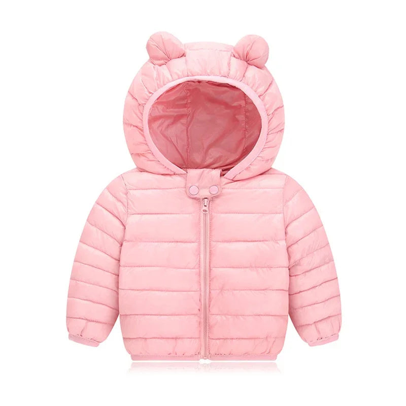 Toddler Girls Light Puffer Coat with Ear Hood - Warm Winter Jacket - photo 12