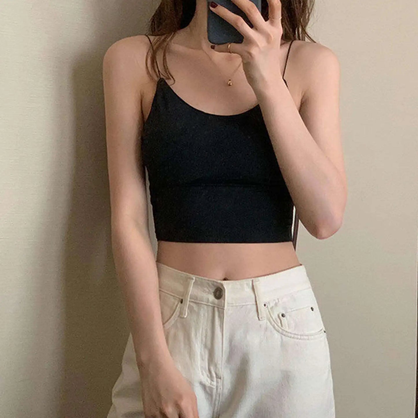 Women's Seamless Ice-Silk Camisole — Padded Bralette Tank Top