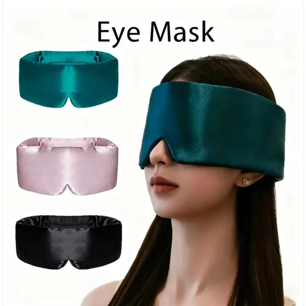 Silk Sleep Mask Soft Pressureless Sleeping Mask 100% Mulberry Silk for Eye Skin Anti Wrinkles Adjustable Wide Velcro Ear Cover
