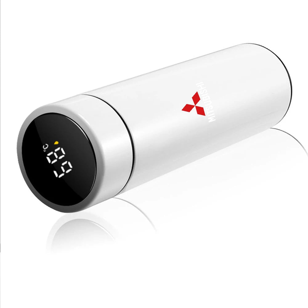 Stainless Steel Car Badge Thermos Mug Leak Proof Thermo Cup Smart Thermos Kettle For Mitsubishi Ralliart Pajero Eclipse Asx L200