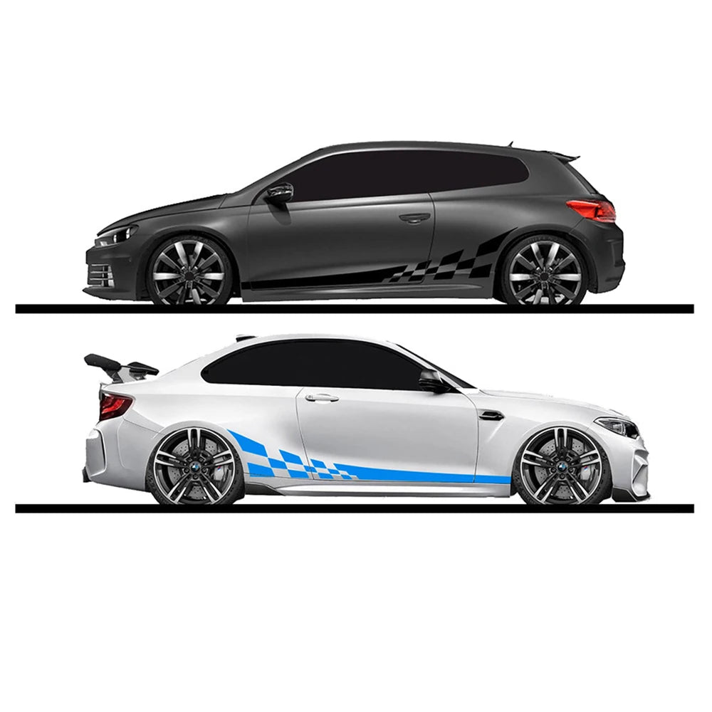 2pcs Car Vinyl Wrap Decals — Racing Stripe &amp; Camo, Universal Fit