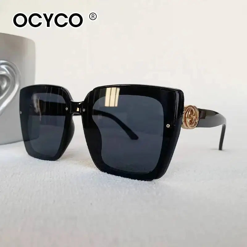 Oversized Rimless Square Sunglasses — Unisex UV400 Shades