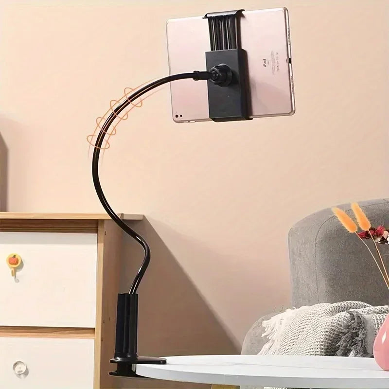 Flexible Lazy Phone & Tablet Stand – Adjustable Desk & Bedside Holder for iPhone, iPad & More | Black / White