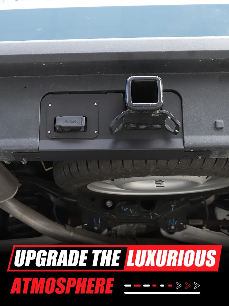 Rear Bumper Cover Plate Trailer Side Dust Cover Black Aluminum Alloy for Ford Maverick 2022 -2025 4/7-Pin Connector Hitch
