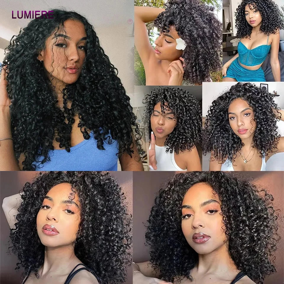 8-24Inch Mongolian Pixie Curly Human Hair Bundles Deal Bouncy Jerry Curly Hair Bundles Brazilian Raw Virgin Hair Weave Extension