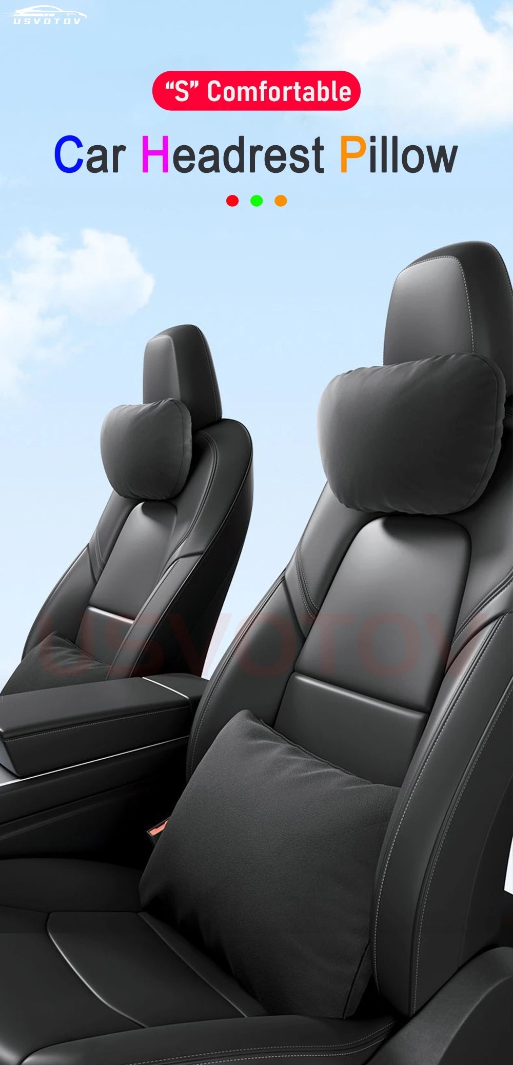 Tesla Car Headrest Neck Pillow – Head & Neck Support for Model 3, S, X, Y & Juniper