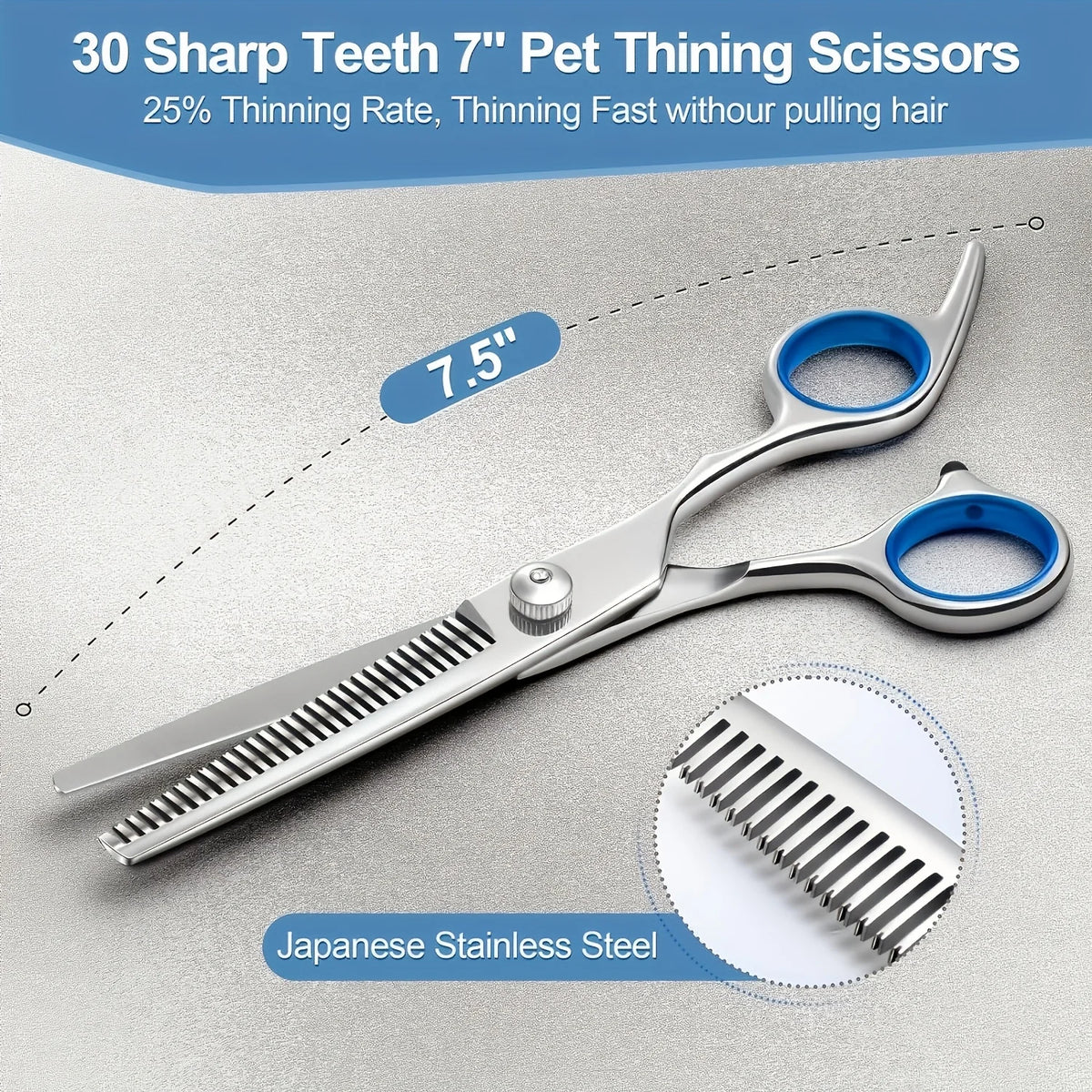 Pet Hair Cutting Scissors Set - Curved, Thinning & Comb – photo 6