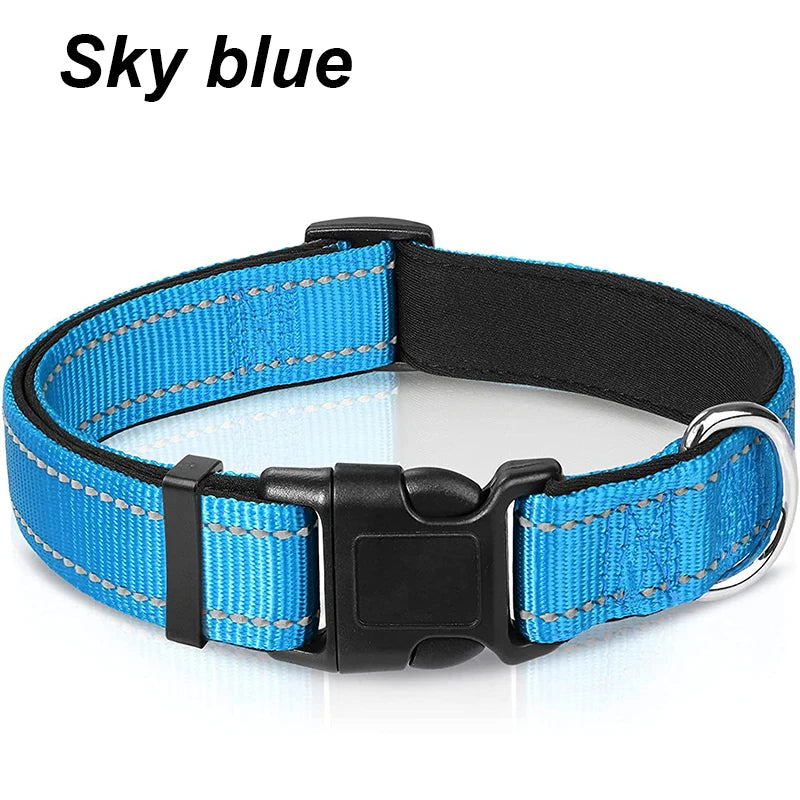 Soft Neoprene Padded Reflective Collar - Large Dogs