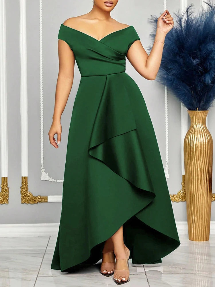 Off-Shoulder Evening Maxi Dress – Wedding & Bridesmaid