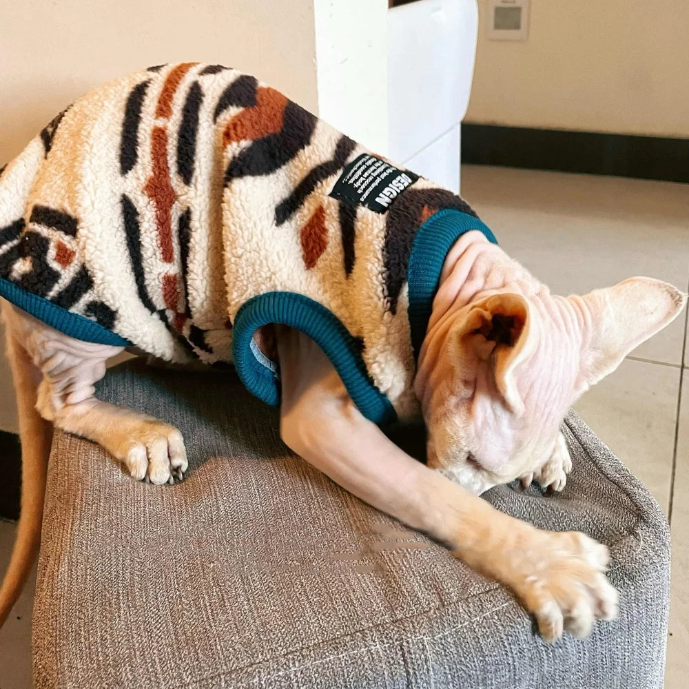 Short Sleeve Fleece Cat Sweatshirt - Warm Coat for Short-Legged Cats - photo 8