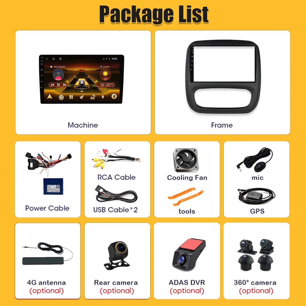 Android Car Radio for Renault Trafic 3 / Opel Vivaro B (2014-2018)