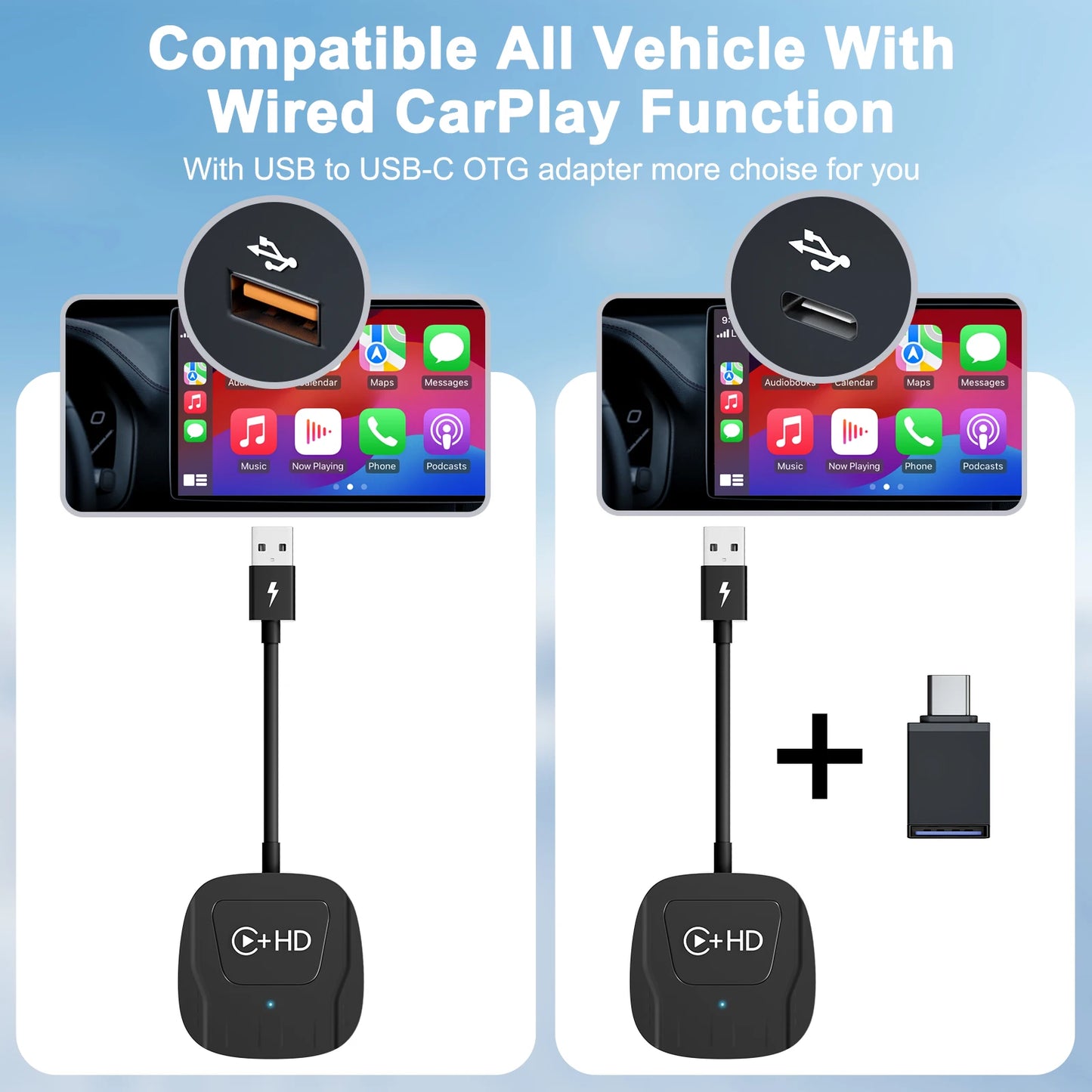 Wireless Video CarPlay Adapter — Streaming App Support for OEM Wired-CarPlay Cars