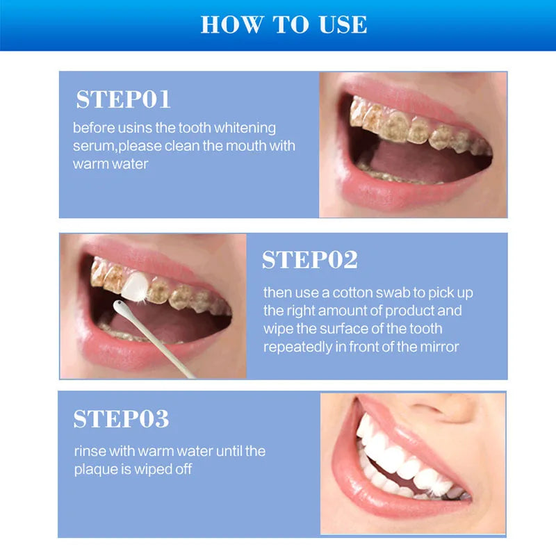 Cleaning Tooth Whitening Serum Remove Plaque White Teeth Gel Teeth Yellow Smoke Stains Toothpaste Fresh Breath Oral Hygiene Care
