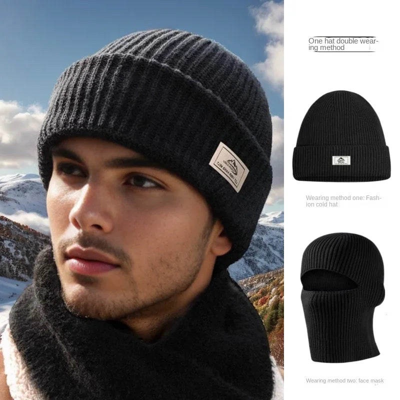 2-in-1 Knit Beanie Balaclava - Full Face Ski Hat - photo 2