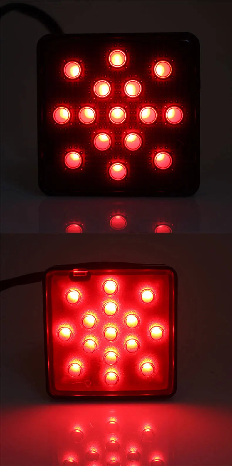 Car Brake Tail Lamp Red/Black Shell 15 LED Auto Reverse Stop Signal Lamp Rear Brake Light for Pickup Vehicle Trailer 12V